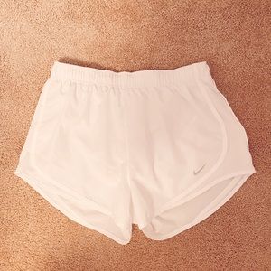 white nike dri-fit shorts